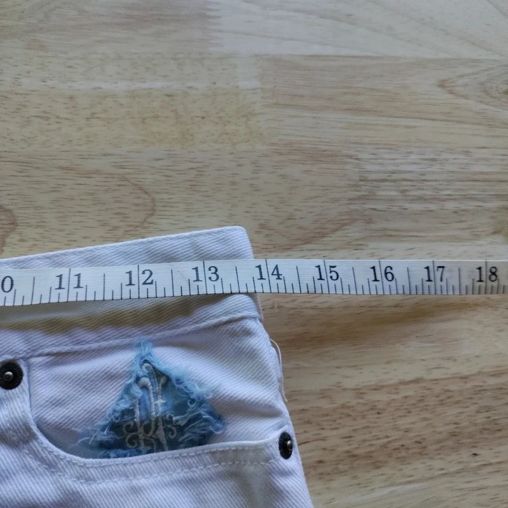 Ralph Lauren Girls White Denim Mini Skirt Size 14 Distressed‎ Frayed